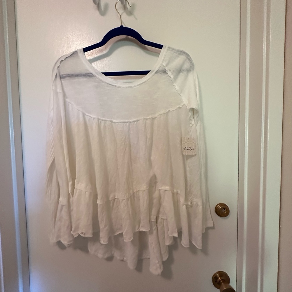 NWT white Free People scoop neck/low back top size M